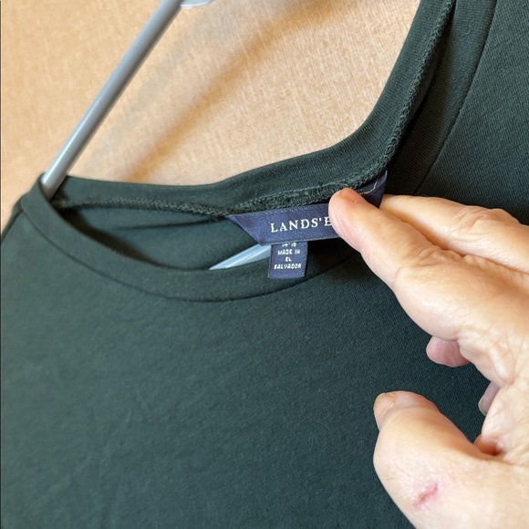 FINAL MARKDOWN Lands' End Forest Green Long Sleeve Dress large - Picture 2 of 4